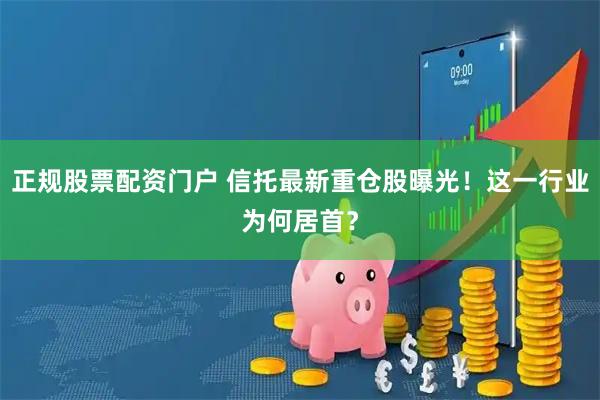 正规股票配资门户 信托最新重仓股曝光！这一行业为何居首？