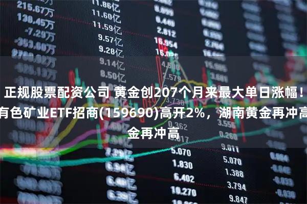 正规股票配资公司 黄金创207个月来最大单日涨幅！有色矿业ETF招商(159690)高开2%，湖南黄金再冲高